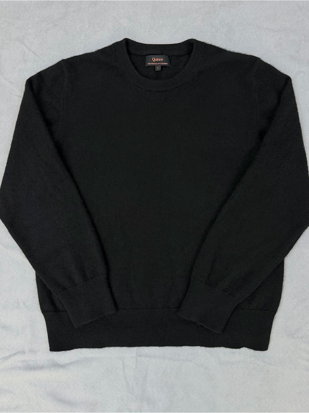 Quince Mongolian Cashmere Black Crewneck Sweater Size L Fits M